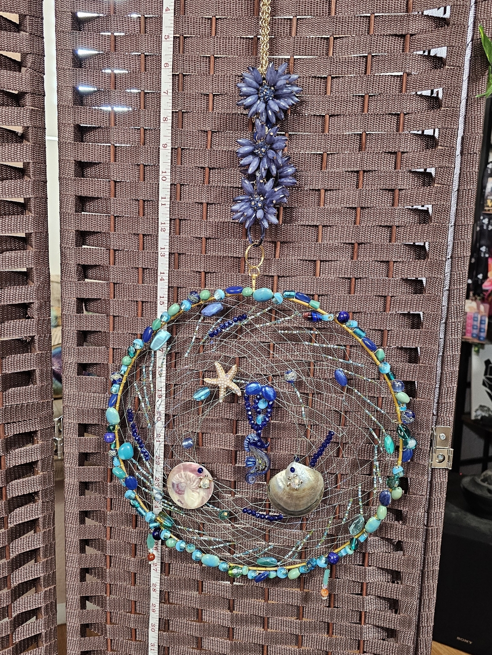 Handmade Blue and Turquoise Coastal Wall Hanging